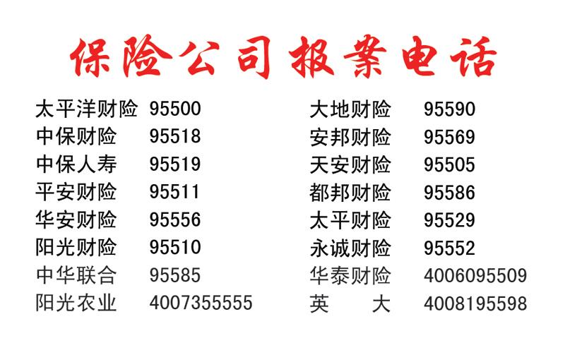 人保报案电话 保险报案电话图片